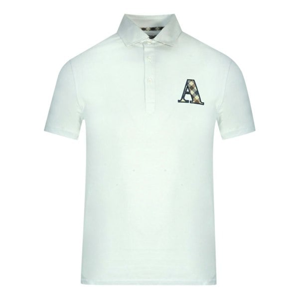 Aquascutum Check A Logo Polo Shirt - White