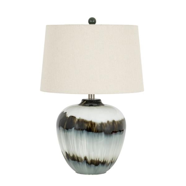 Hill Interiors Midnight Shadows Linen Table Lamp - Black - 