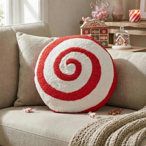 Garden Greatness Round Cotton Candy Swirl Cushion