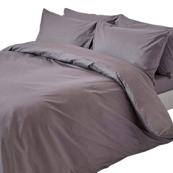 HOMESCAPES Crisp & Cool 200 TC Egyptian Cotton Percale Duvet Cover Set