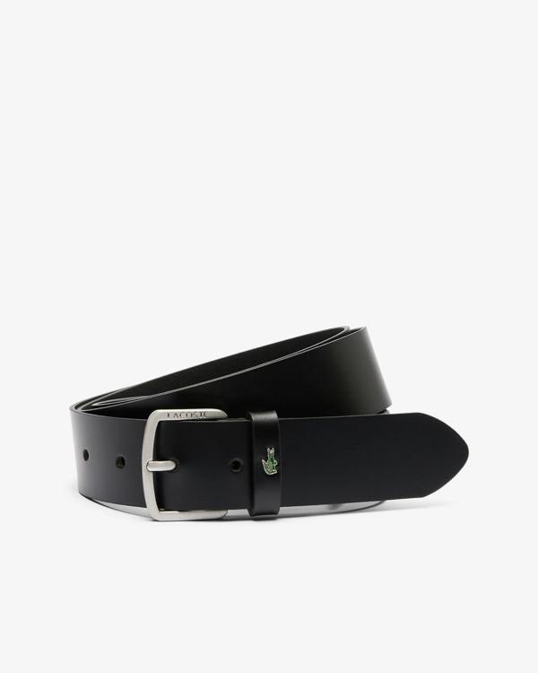 Lacoste Raw Edge Mens Leather Belt - Noir 000