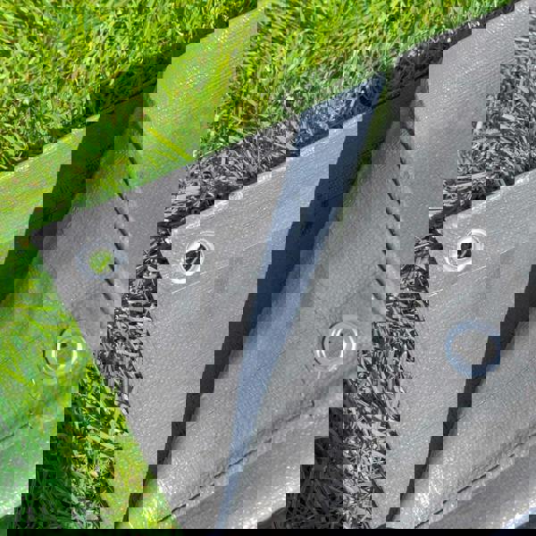 KAV Universal Premium Cover Tarpaulin Waterproof Heavy Duty Tarp with Eyelets Ground Sheet in Grey for Garden Furniture, Pool, Car, Truck