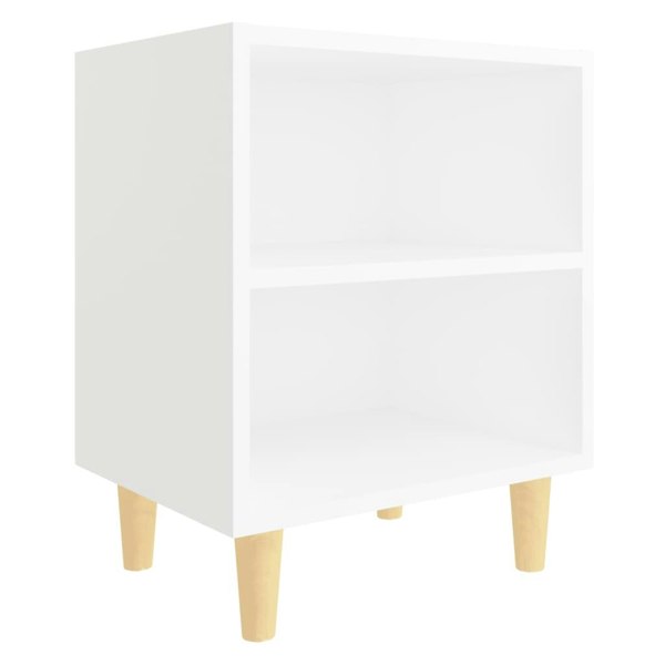 Berkfield Bed Cabinets with Solid Wood Legs 2 pcs White 40x30x50 cm