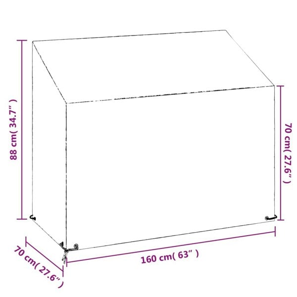 Berkfield Graden Bench Cover 8 Eyelets 160x70x70/88 cm Polyethylene
