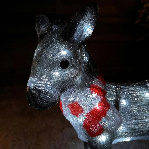 Samuel Alexander 34cm Battery Operated LED Light up Acrylic Christmas Donkey Decoration