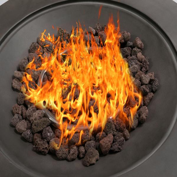 Homeology TABITI Dark Grey Lavish Garden & Patio Gas Fire Pit with Stone Finish