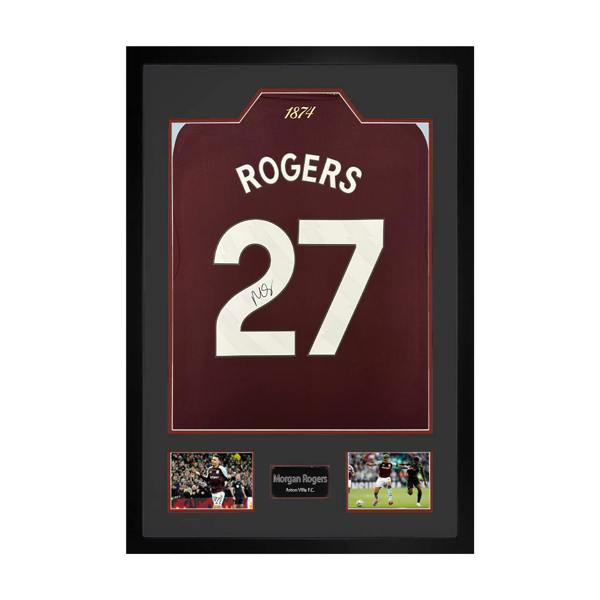 Morgan Rogers Signed Aston Villa Shirt Premium Frame