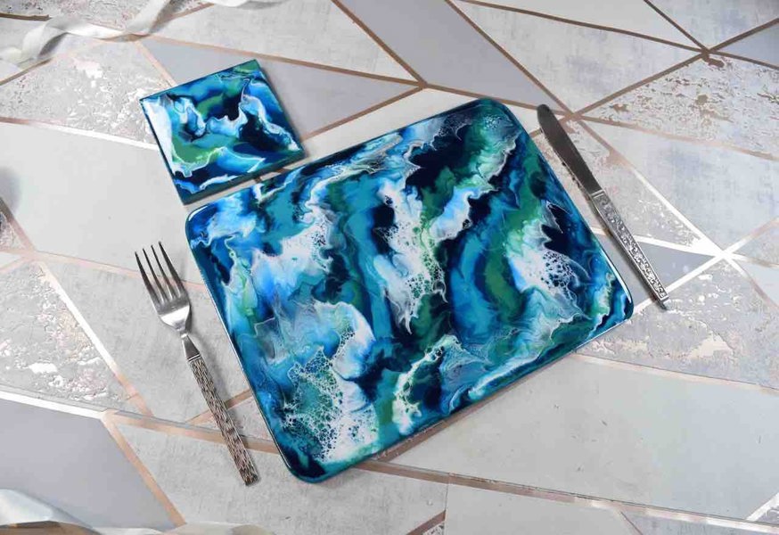 Kate Chesters Art Ocean Art Placemats and Coasters - Heat Resistant