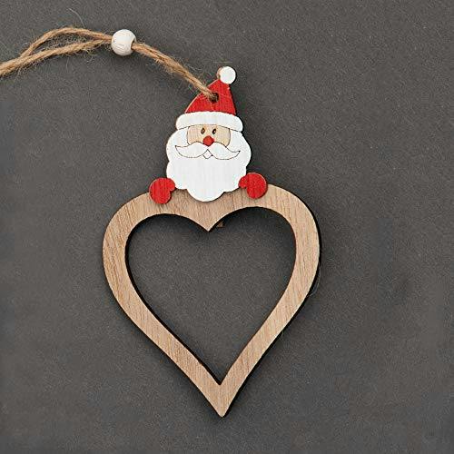 Wooden Heart Shape Hanging Christmas Decorations, 3 Piece Set with Twine String image 5