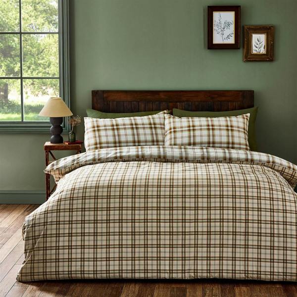 Kelso Check Burnt Orange Duvet Cover Set