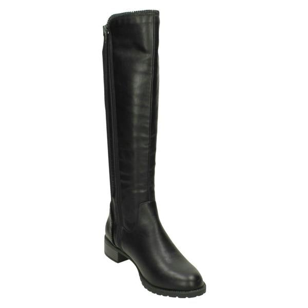 Spot On Ladies Spot On Mid Heel Calf Boots F50868