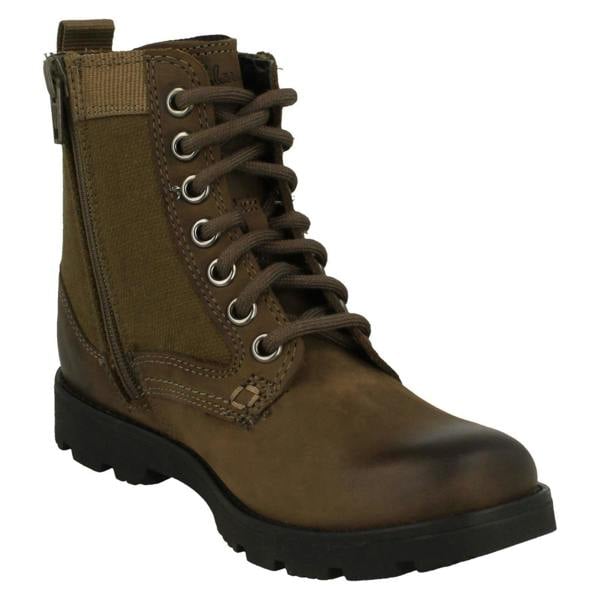 Clarks Boys Clarks Lace Up Combat Style Boots Heath Chard K