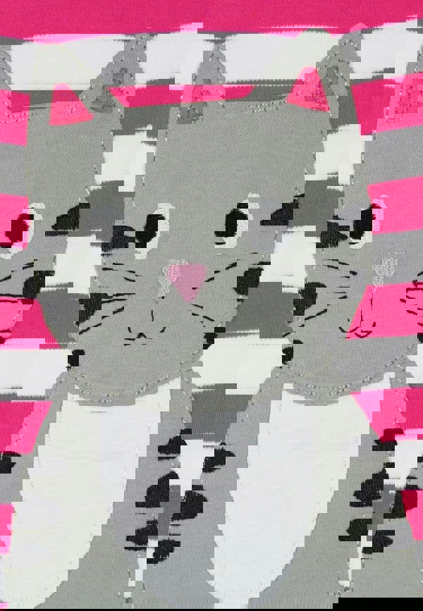 Organic Pink Kitten Applique Long - Sleeved T-Shirt - Toby Tiger