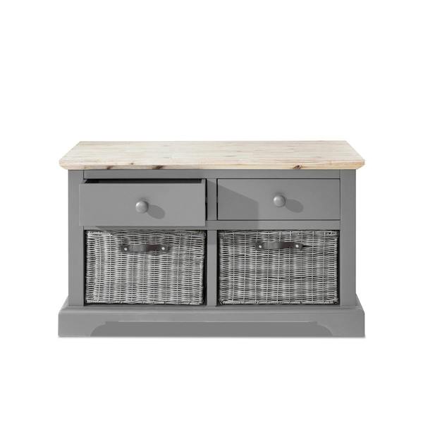 Statement Furniture Florence Storage Bench with 2 Drawers and 2 Baskets Assembled