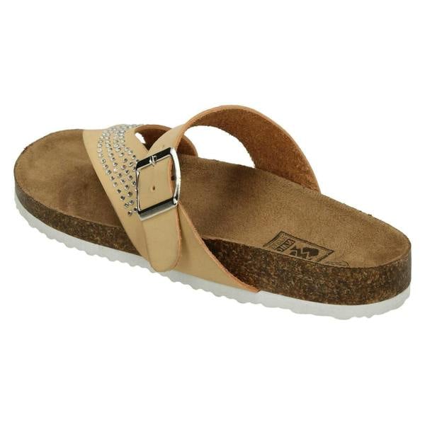 Down to Earth Ladies Down To Earth Diamante Toe Loop Sandals