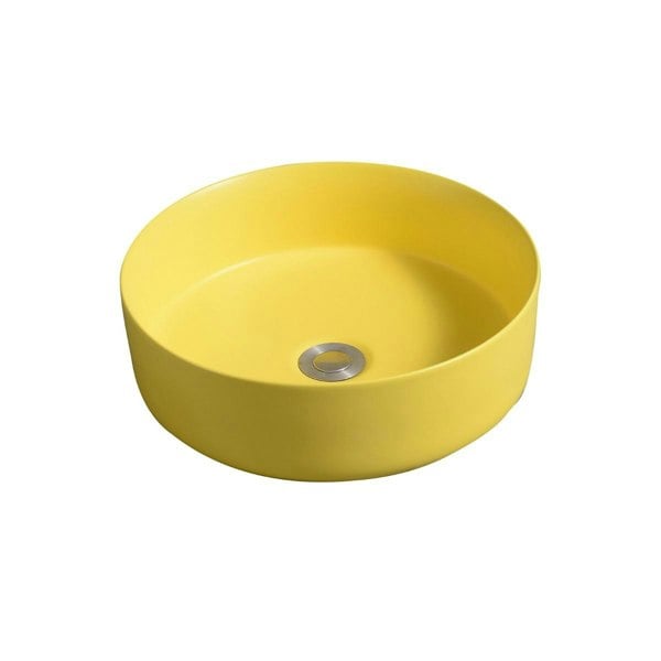 Limoge 7844 Ceramic Vert Round Countertop Basin in Yellow