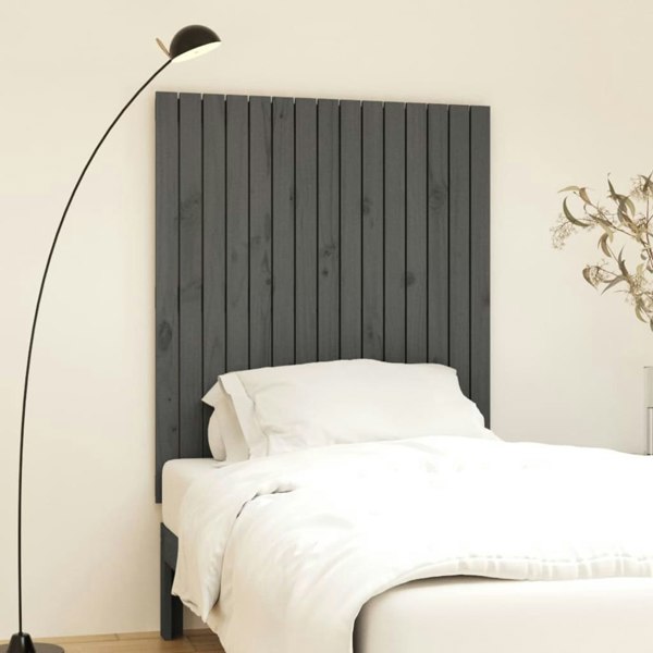Berkfield Wall Headboard Grey 95.5x3x110 cm Solid Wood Pine