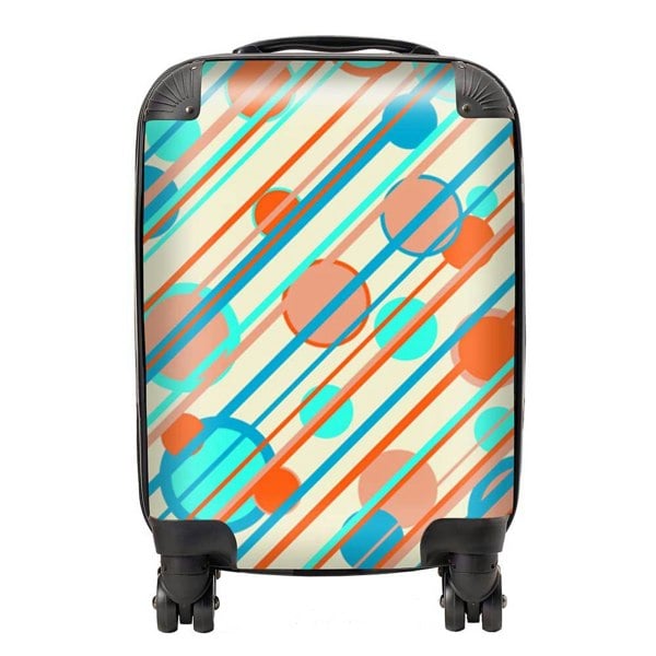 Warren Reed Retro Stripes And Circles Suitcase