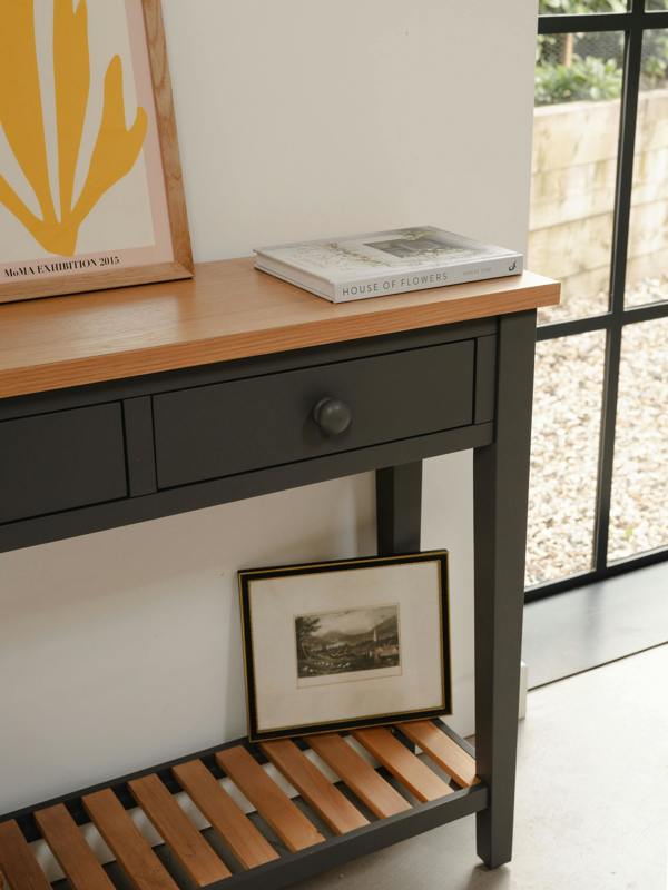 Statement Furniture Ludlow Slate Grey Console Table with Storage