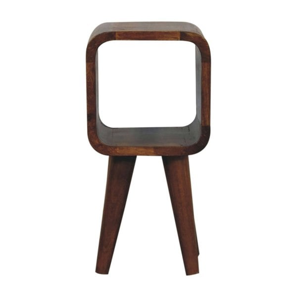 Artisan Furniture Extra Mini Minimalist Open Curved Chestnut Bedside