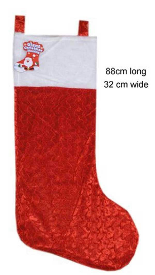 88cm Giant Red and White Christmas Stockings with Soft Plush Finish, Festive Decoration Set image 7