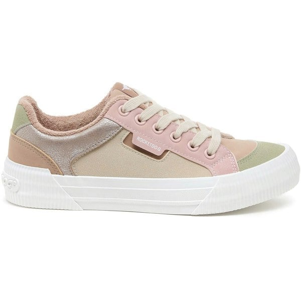 Rocket Dog Cheery Blocked PU/Seude Women's Taupe Trainers