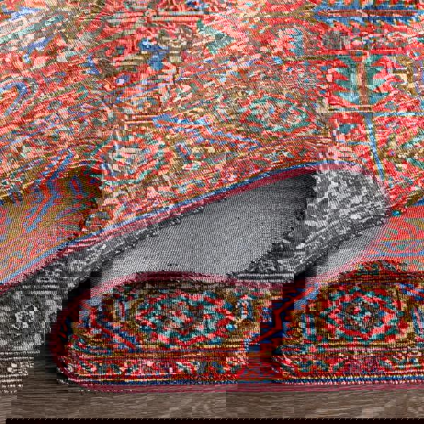 Livabliss Iris-Vintage Orange Blue Beige Traditional Boho Rug