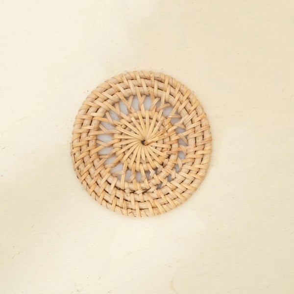 Natural rattan spiral coaster lifestyle handwoven wicker table mat