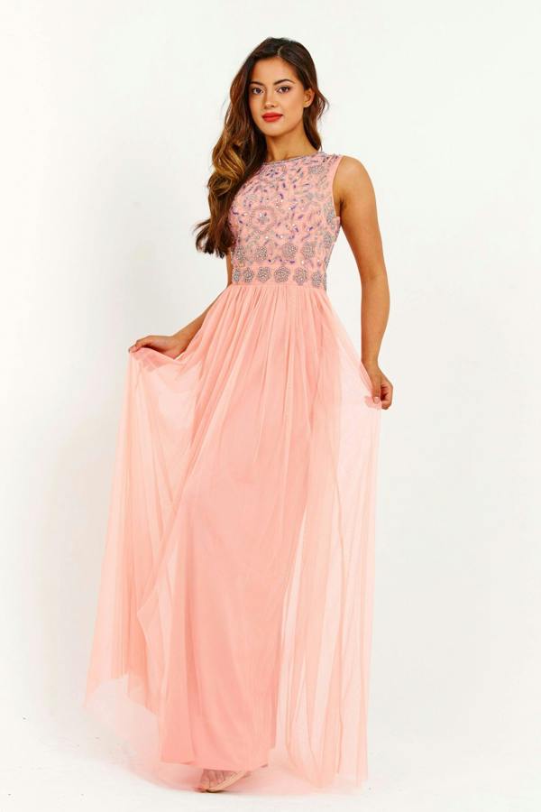 LuvForever Rose Handmade Embellished Maxi Dress