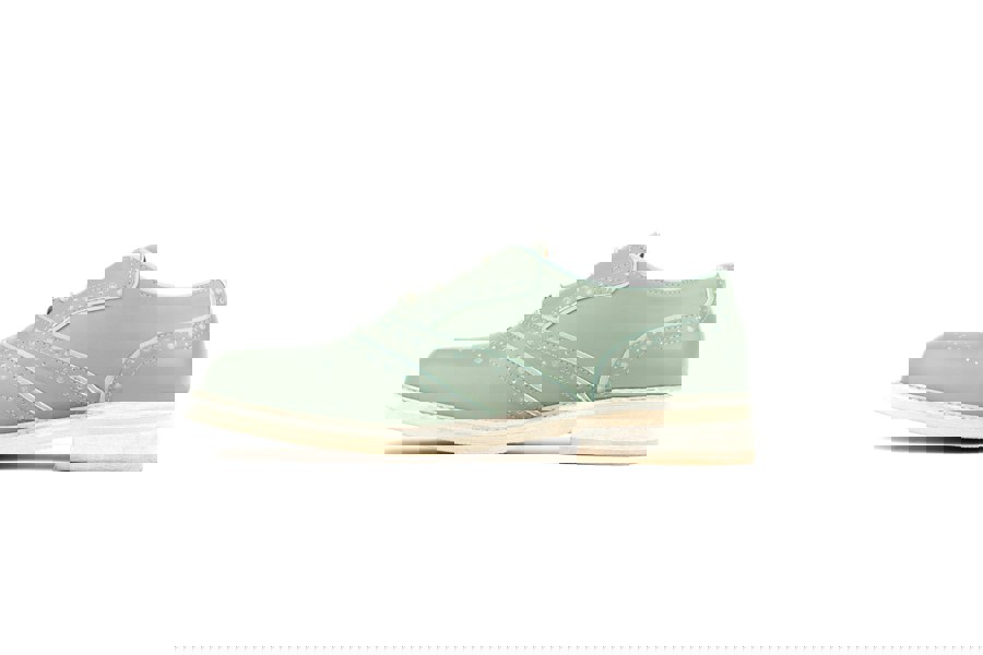 Embassy London Brick Lane - Green - Women's contrast leather lace-up brogue