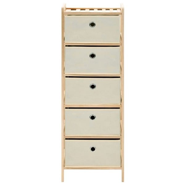 Berkfield Storage Racks with 5 Fabric Baskets 2 pcs Beige Cedar Wood