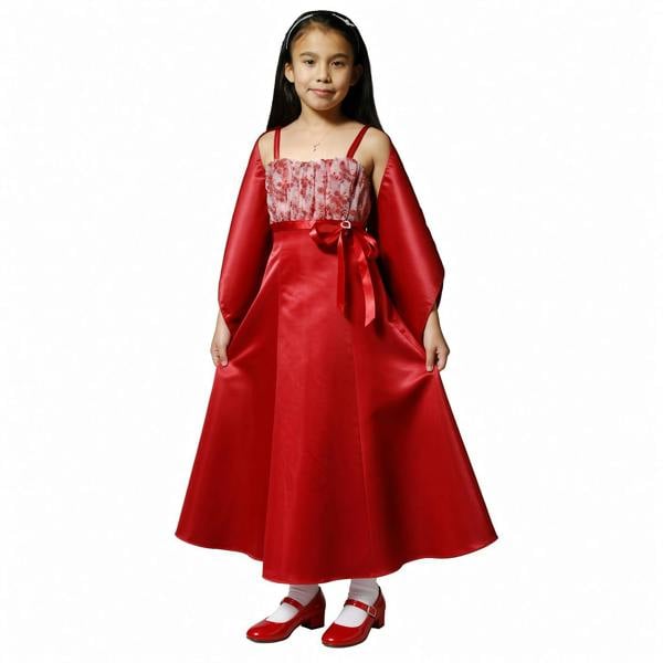 Cinda Satin Bridesmaid Dress with Shawl
