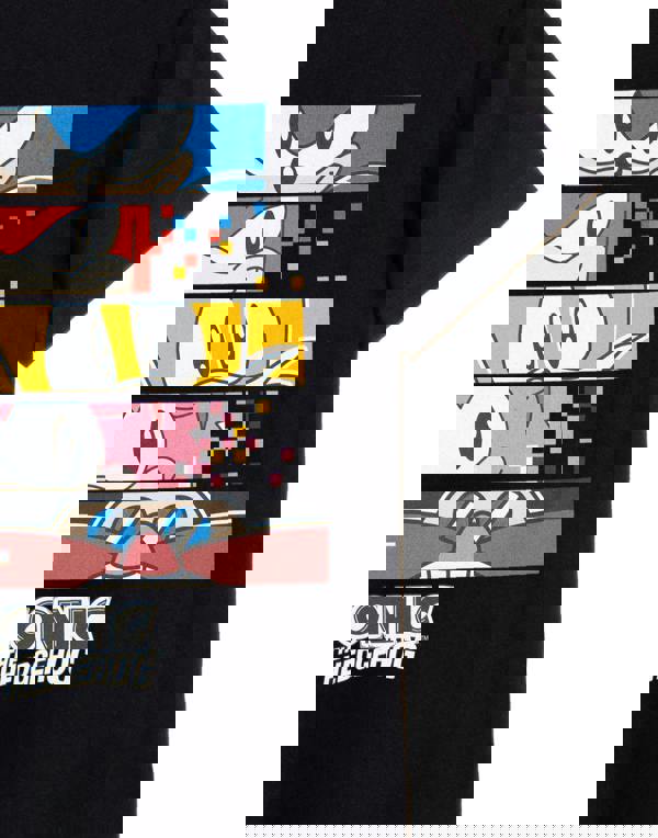 Sonic the Hedgehog Boys Black Pixels Short Sleeved T-Shirt