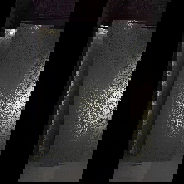Angles gold / lead grey wallpaper