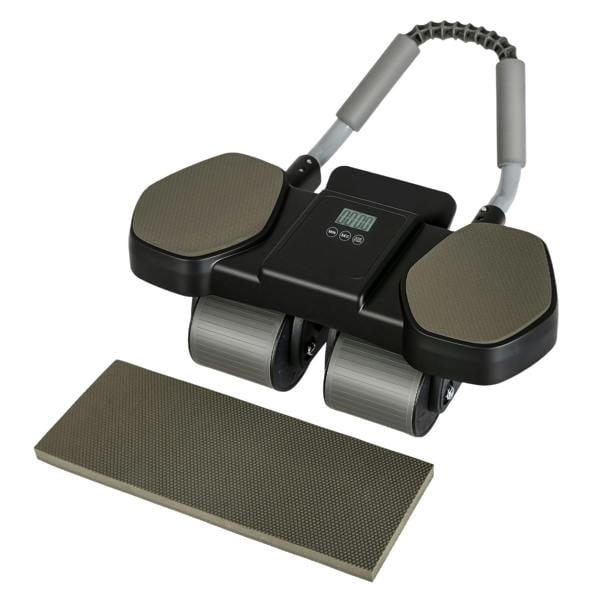 Centra Healthy Belly Wheel Auto Rebound Ab Roller 4 Wheel Soft Elbow Knee Pads