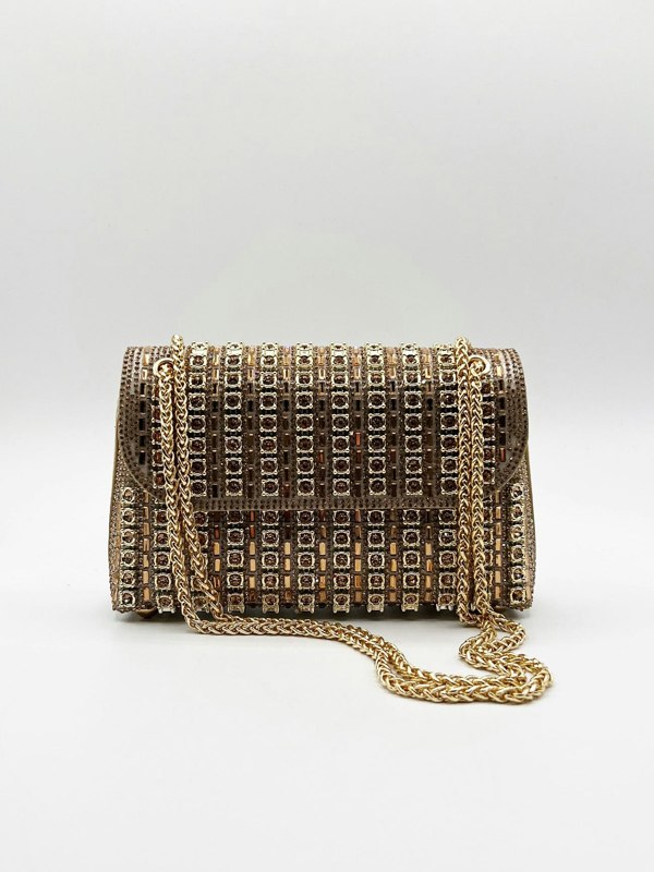 SVNX Gold Embellished Shoulder Bag