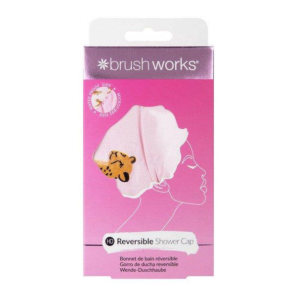 Brushworks Reversible Shower Cap - Leopard Pattern