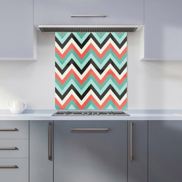 Warren Reed - Designer Geometric Colored Chevron Pattern Kitchen Splashback