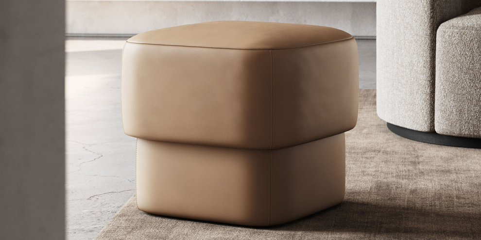 Domkapa Nata Bouclé Upholstered Pouf