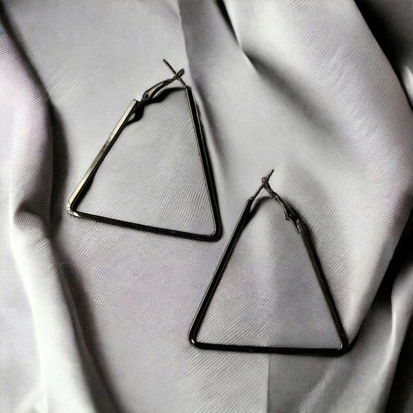 The Colourful Aura Large Triangle Summer Beach Dainty Hoop Earring