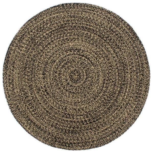Berkfield Handmade Rug Jute Black and Brown 240 cm