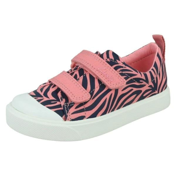 Clarks Girls Clarks Pattern Detailed Canvas Shoes City Bright