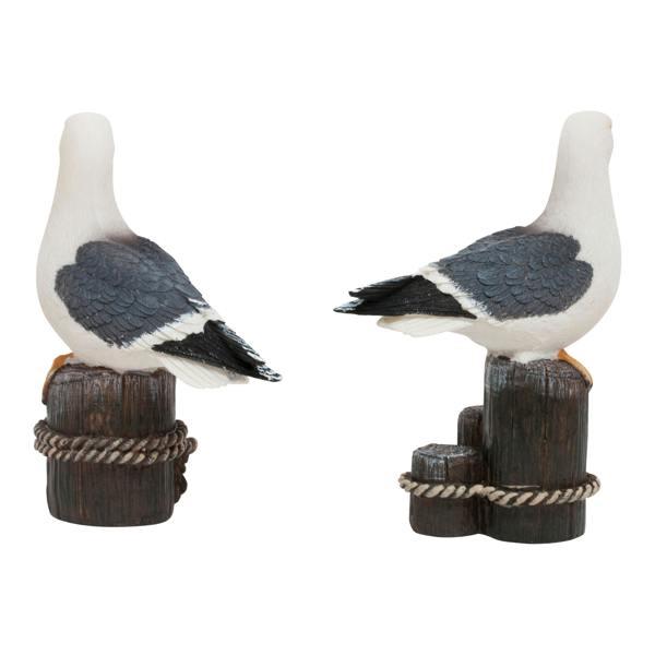 Ferncrest Trading Pair of Realistic Seagull Bird Garden or Home Ornaments