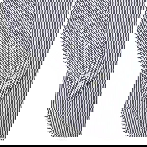 Lacoste Mens Striped Cotton Regular Shirt - White/Navy - 