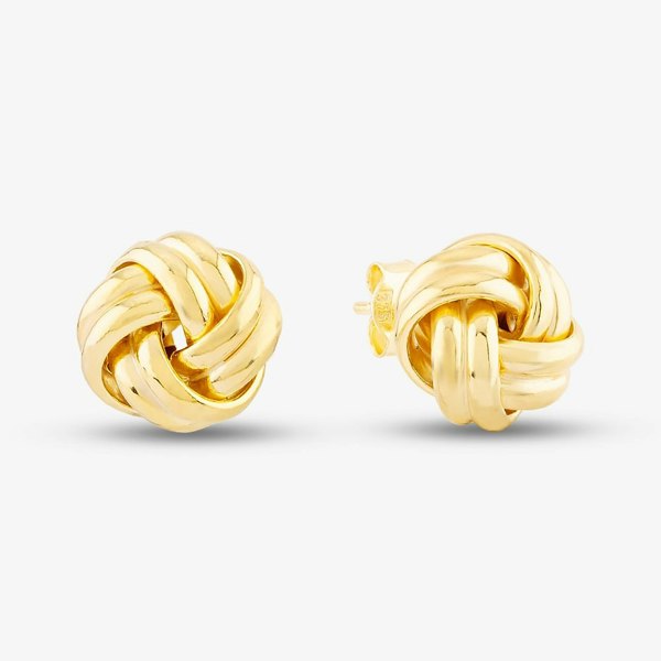 T. H. Baker 9ct Yellow Gold Double Knot Stud Earrings 1.55.6219