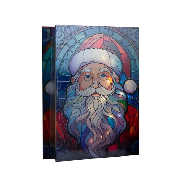 Samuel Alexander 28cm Battery Powered Light up Glass Christmas Decoration with Santa & Warm White LEDs
