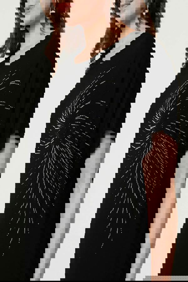 Black | Sparkly Detail Relaxed T-Shirt