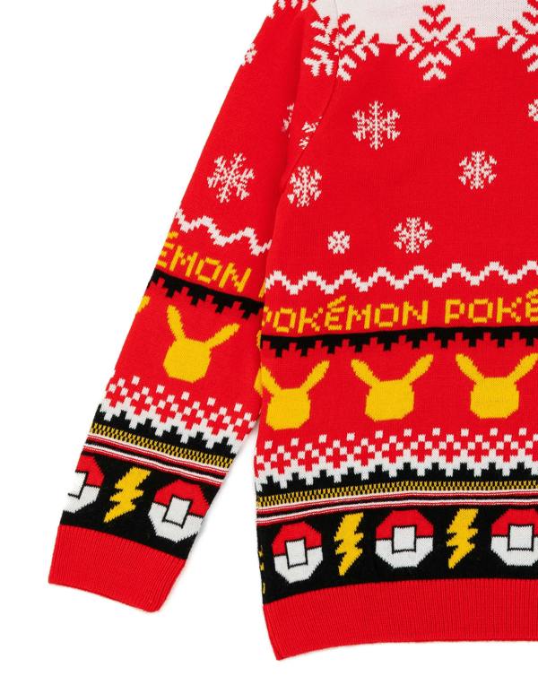 Pokemon Boys Red Pikachu Christmas Jumper