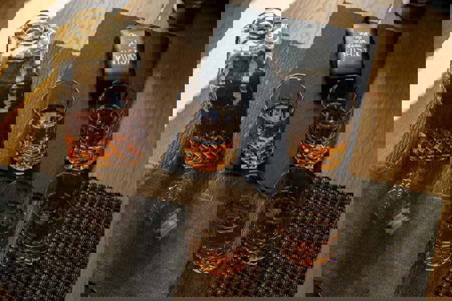 BarCraft Cut Glass Decanter Set