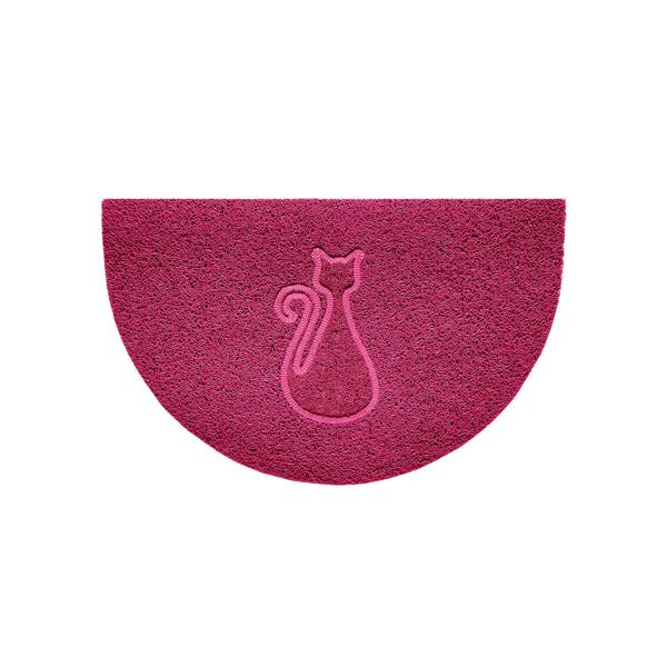 Nicoman Cat Embossed Halfmoon Indoor/Sheltered Outdoor Spaghetti Doormat